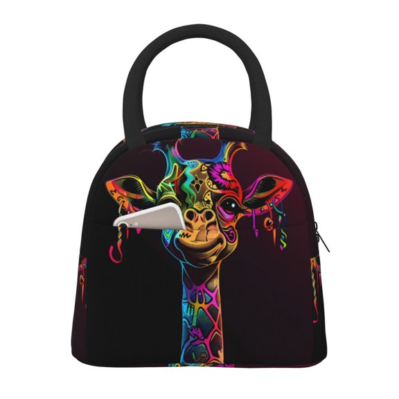 Hirioo Neon Psychedelic Giraffe for Eco-friendly Lunch Box,Leakproof Lunch Box for School, Work, Travel, and Picnics,Perfect for Meal Prep