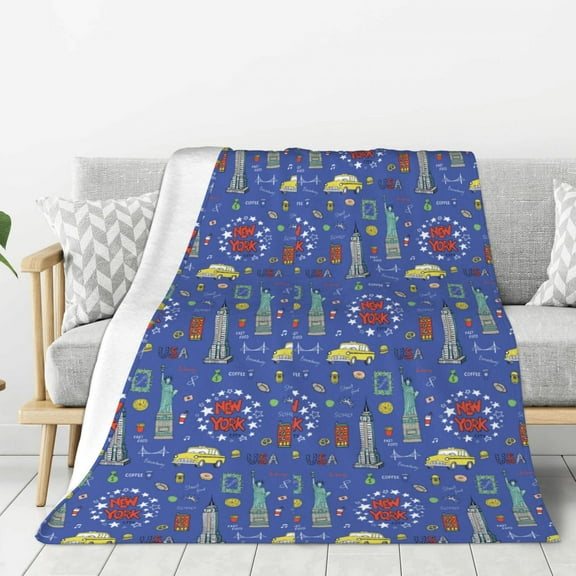 Hirioo New-York City for Flannel Blanket, Cozy and Warm Throw for Bed or Couch ,Perfect for All Seasons-50"x40"