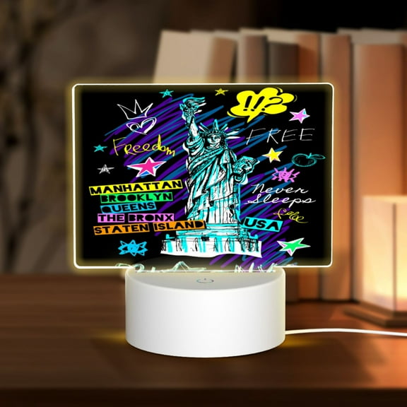 Hirioo New York City for Rectangular Acrylic with Night Light Best Gifts for Lover Girl Mom, Valentine's Day Anniversary Birthday Wedding Present