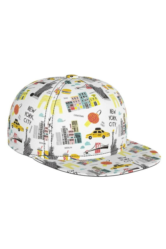 New York for Baseball Cap Men Cap Flat Brim for Men Women Teens Adjustable Baseball Cap