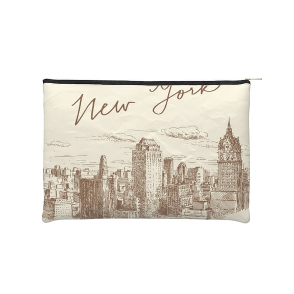 Hirioo New York for Paper Reusable Cosmetic Bag Zipper Encouragement Travel Pouch Toiletry Bag for Women Girls