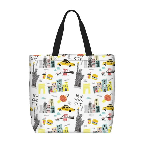 Hirioo New York for Tote Bag for Women, Quilted Shoulder Bag with Zipper, Large Capacity Handbags for Casual, Travel, Work