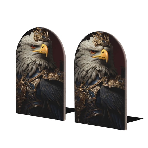 Hirioo Noble Style Bald Eagle for Bookends Decorative Bookends for Shelves for Home or Office, Non-Slip Base