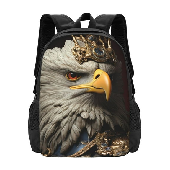 Hirioo Noble Style Bald Eagle for Minimalist Backpack Large Capacity Backpack Travel Backpack For School