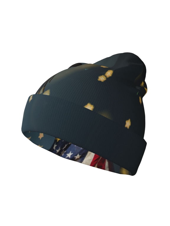 North American Bald Eagle for Men's Knit Cuffed Beanie for Outdoor Activities Unisex