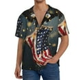 thumbnail image 1 of Hirioo North American Bald Eagle1 for Men's Cuban Collar Short Sleeve Shirt Button Down Shirt Beach Summer Shirts Wedding Vacation Shirts-X-Large, 1 of 5