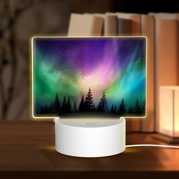 Hirioo Northern Lights for Rectangular Acrylic with Night Light Best Gifts for Lover Girl Mom, Valentine's Day Anniversary Birthday Wedding Present
