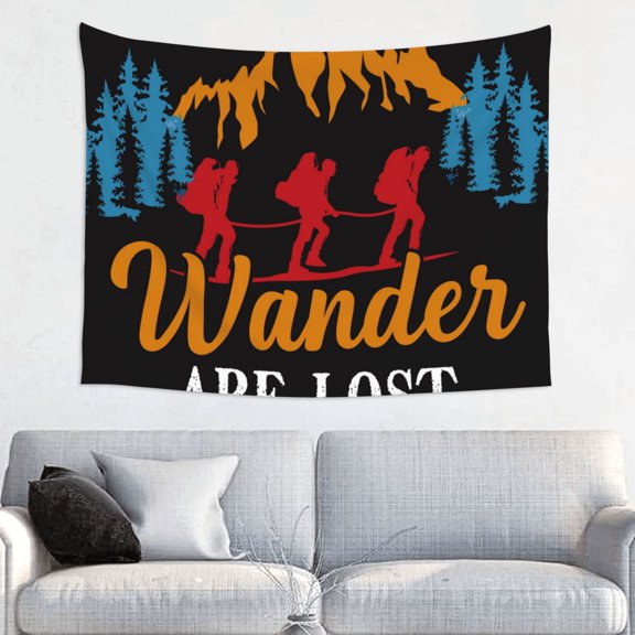 Hirioo Not All Who Wander Are Lost Hiking Print Tapestry Lightweight Fabric for Bedroom Aesthetic Home Wall Dorm Dcor Living Room Decor 29x37 Inch