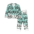 thumbnail image 1 of Hirioo Not All Who Wander Are Lost1 for Women's Pajama Sets 2 Piece Pjs Women's Long-Sleeved Pajama Set Button Down Sleepwear,S-XXL-Medium, 1 of 7