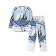 thumbnail image 1 of Hirioo Not All Who Wander Are Lost2 for Men's Pajama Sets 2 Piece Pjs Men's Long-Sleeved Pajama Set Button Down Sleepwear,S-XXL-Medium, 1 of 7