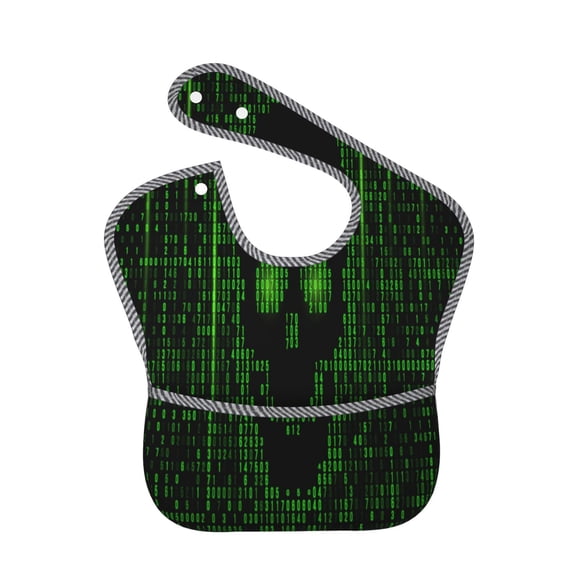 Hirioo Numbers Skull for Baby Waterproof Pocket Bib Adjustable Closed for Babies Toddlers with Large Pocket 6-24Months
