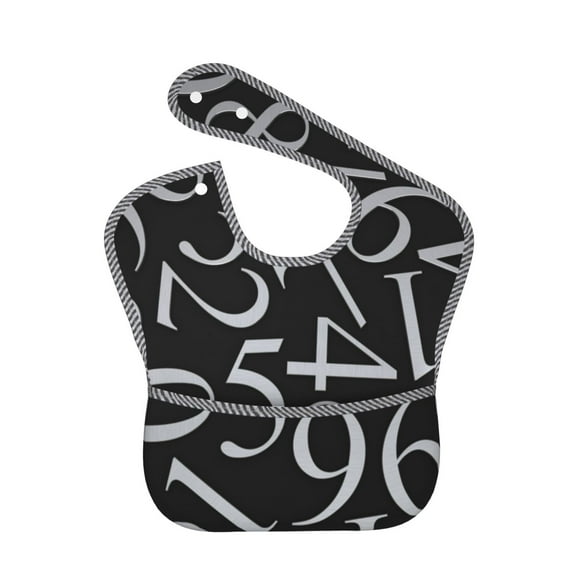 Hirioo Numbers for Baby Waterproof Pocket Bib Adjustable Closed for Babies Toddlers with Large Pocket 6-24Months