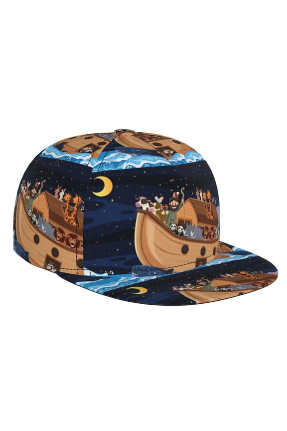 Ocean Scene with Noah's Ark for Baseball Cap Men Cap Flat Brim for Men Women Teens Adjustable Baseball Cap