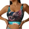 thumbnail image 1 of Hirioo Ocean Seahorse for Women's Sports Vest with Full-Print Design, Stretchy Fabric and Removable Pads-Small, 1 of 8