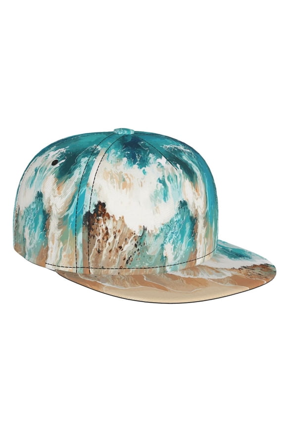 Ocean Wave Crash for Baseball Cap Men Cap Flat Brim for Men Women Teens Adjustable Baseball Cap