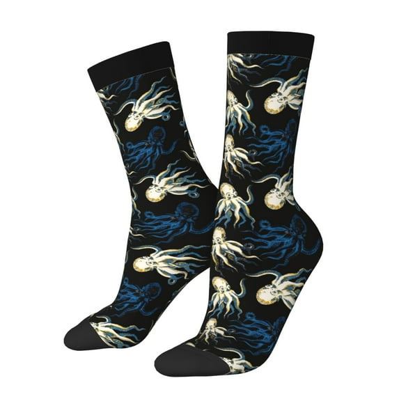 Hirioo Octopus 1 Pattern Adult Middle Tube Socks Breathable Sock Non-Pilling,Contrasting Color Design