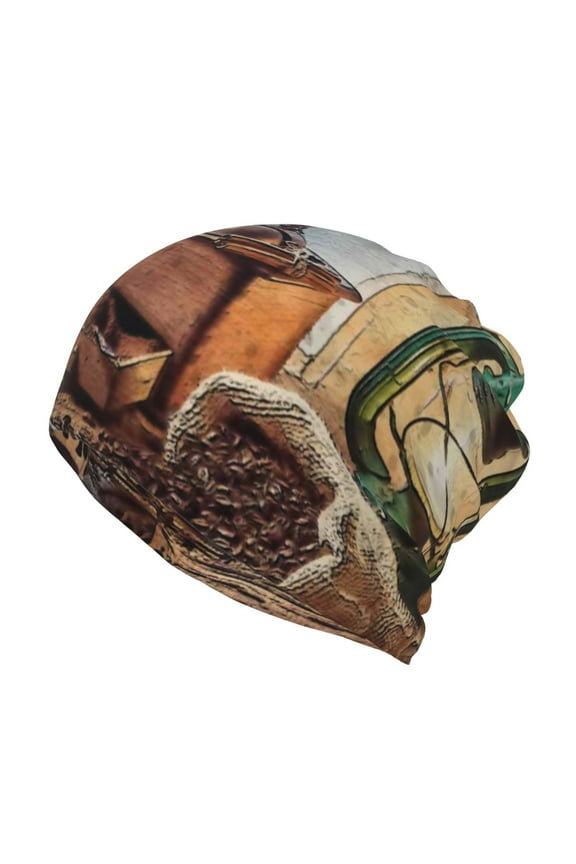 Oil Lamp Coffee Beans for Multifunction Beanie Hat for Men and Women Unisex for Winter Sports, Outdoor Activities, and Daily Wear