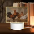 thumbnail image 1 of Hirioo Oil Painting Chicken And Duck for Rectangular Acrylic with Night Light Best Gifts for Lover Girl Mom, Valentine's Day Anniversary Birthday Wedding Present, 1 of 9