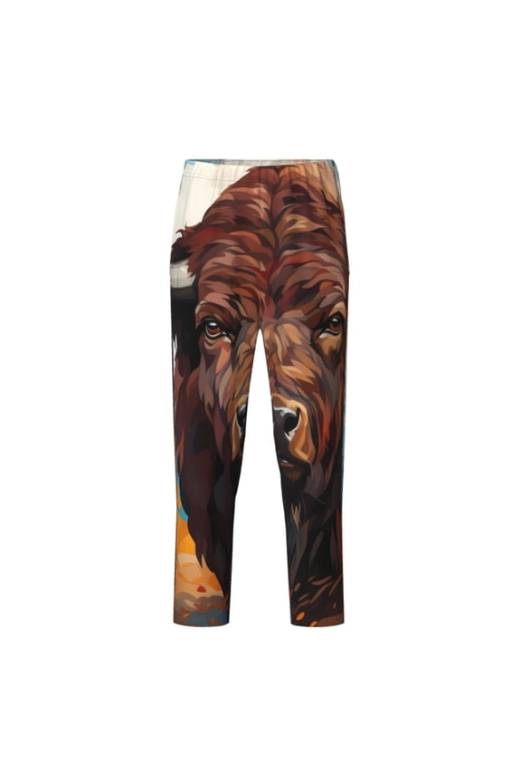 Oil Painting Style Iceberg Yak for Teenagers' Pajama Pants Womens Lounge Pants with Pockets Pj Bottoms Pants for Men-Medium
