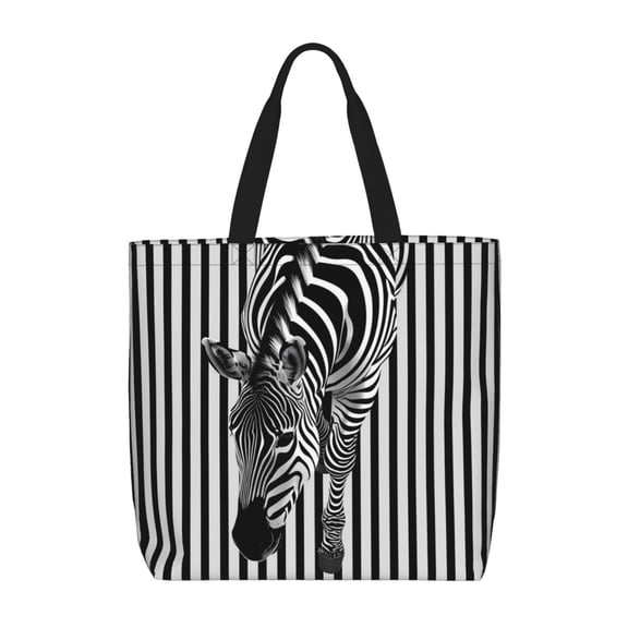 Hirioo Optical Zebra Illusion for Tote Bag for Women, Quilted Shoulder Bag with Zipper, Large Capacity Handbags for Casual, Travel, Work