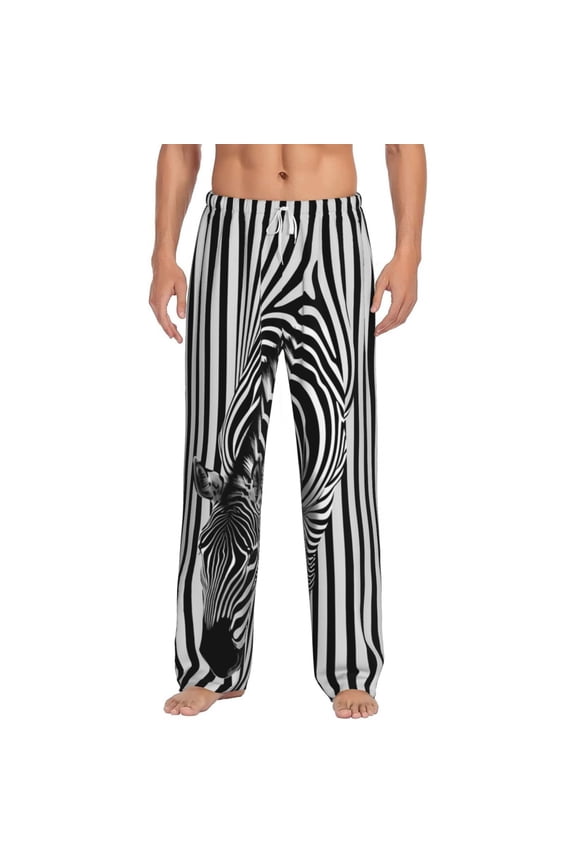 Optical Zebra Illusion for Women's PJ Pajama Pants Sleep Pants Women's Home Trousers with Pockets,S-3XL-Small