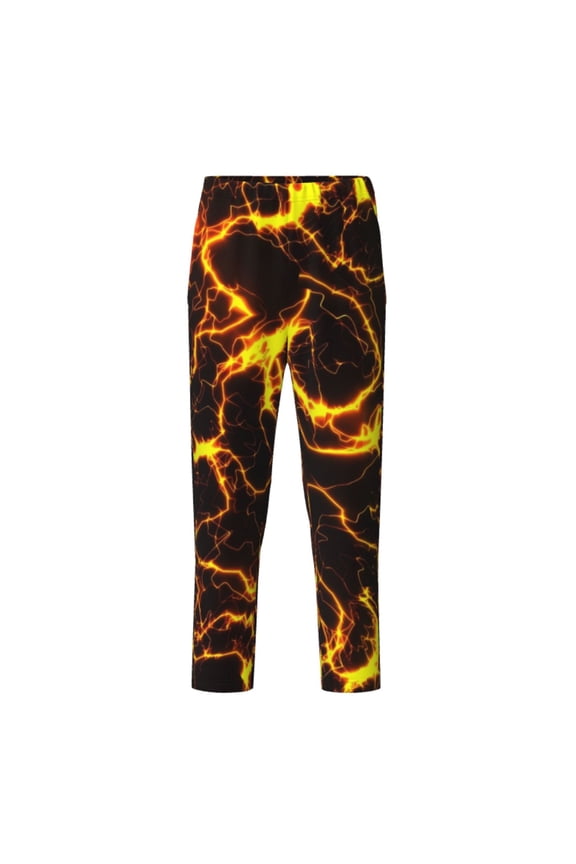 Orange Lightning for Teenagers' Pajama Pants Womens Lounge Pants with Pockets Pj Bottoms Pants for Men-Medium