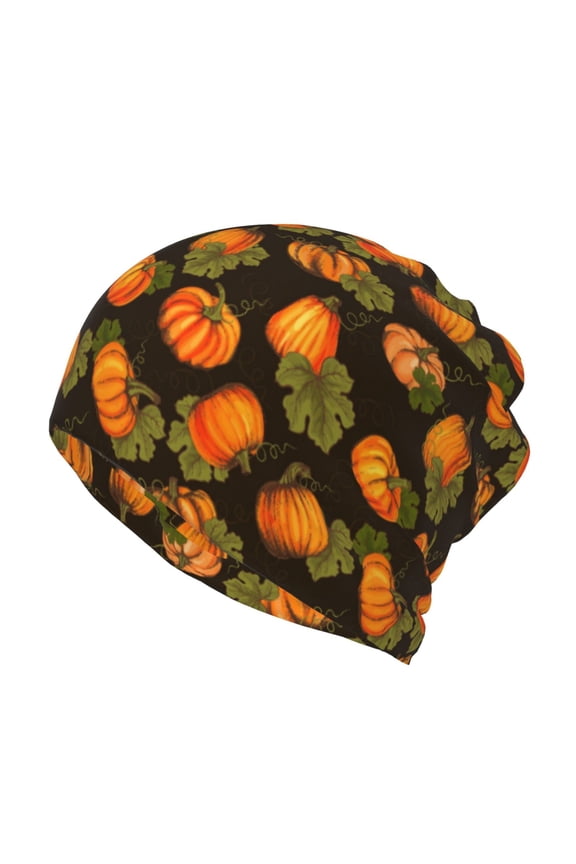 Orange Pumpkin for Multifunction Beanie Hat for Men and Women Unisex for Winter Sports, Outdoor Activities, and Daily Wear