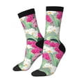 thumbnail image 1 of Hirioo Orchids Flowers Pattern Adult Middle Tube Socks Breathable Sock Non-Pilling,Contrasting Color Design, 1 of 6