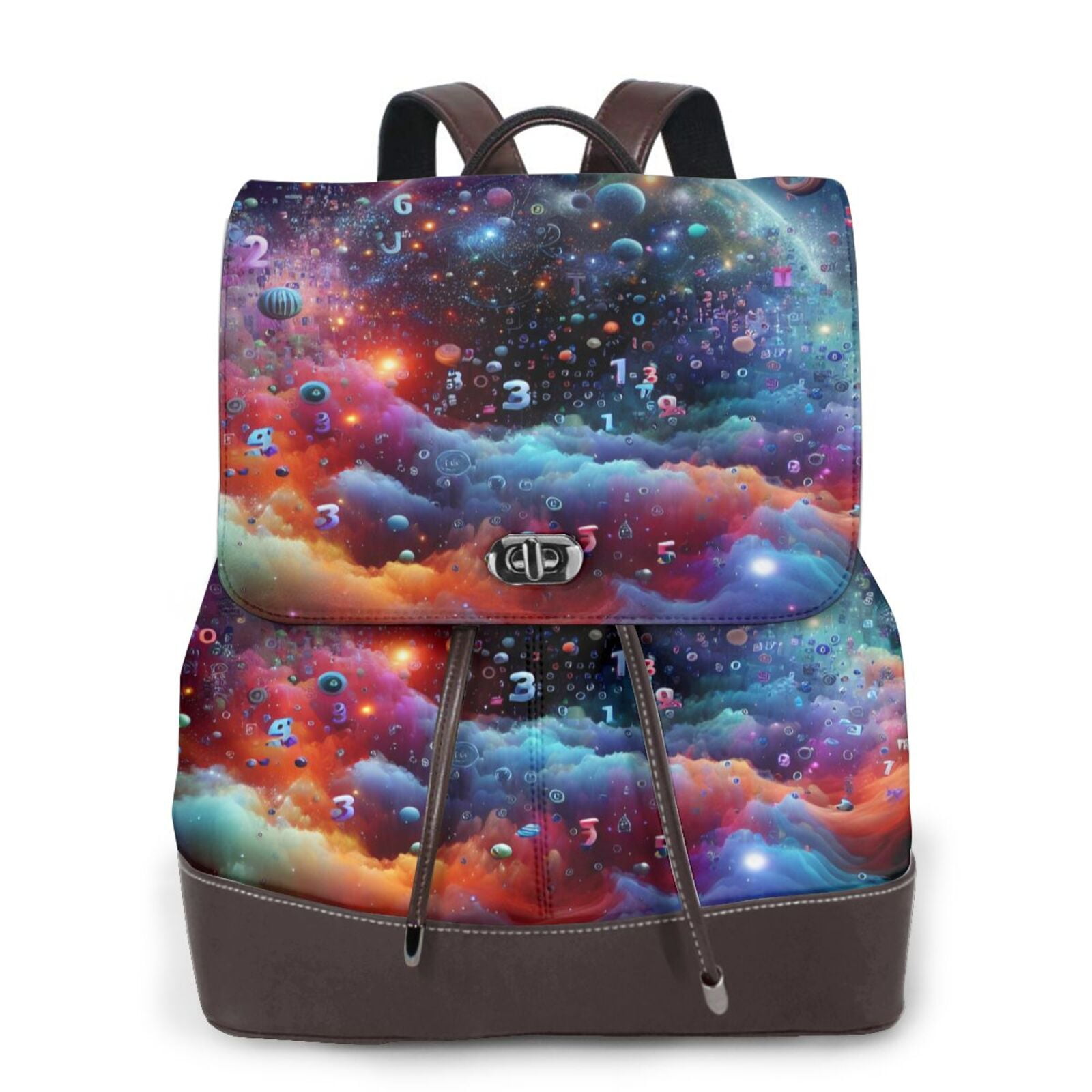 Hirioo Outer Space Floating Numbers And Letters for Womens Backpack ...