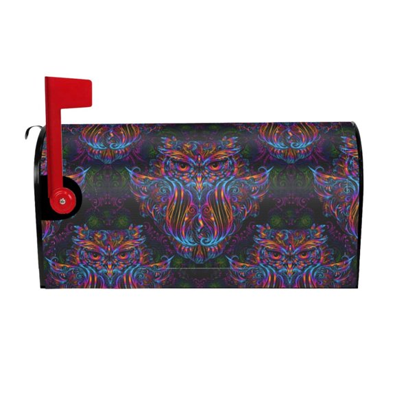 Hirioo Paisley And Owls for Magnetic, Waterproof Mailbox Cover,Perfect for Fall, Winter, Spring, and Summer Outdoor Decor-21x18 in
