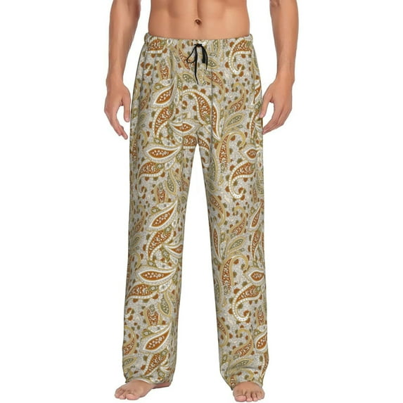 Hirioo Paisley Floral 1 for Men's PJ Pajama Pants Sleep Pants Men's Home Trousers with Pockets,S-3XL-Medium