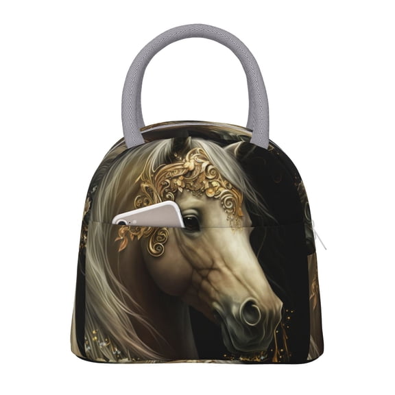 Hirioo Palatial Gold Pattern Horse for Eco-friendly Lunch Box,Leakproof Lunch Box for School, Work, Travel, and Picnics,Perfect for Meal Prep