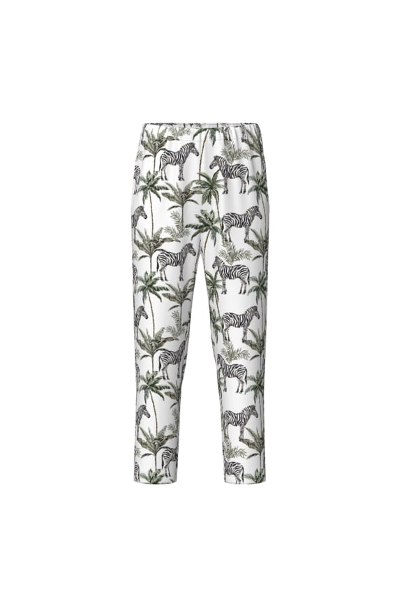 Palm Trees Zebra for Teenagers' Pajama Pants Womens Lounge Pants with Pockets Pj Bottoms Pants for Men-Small