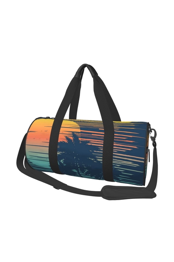 Palm Trees for Round Large Capacity Travel Luggage Bag Weekend Getaway Bag for Gym Beach Swim Bag Men Women