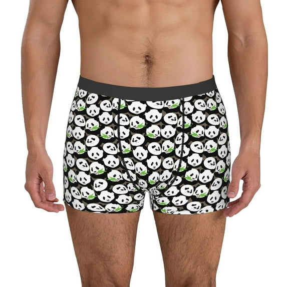 Hirioo Panda Bear for Men's Boxer Briefs Men Cotton Underwear Boxer Briefs Panties-Large