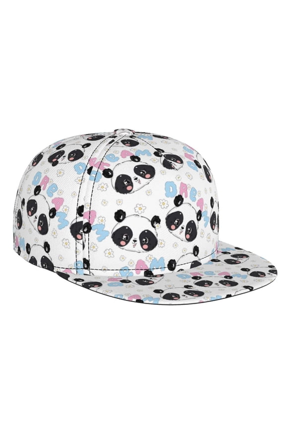 Panda Bear1 for Baseball Cap Men Cap Flat Brim for Men Women Teens Adjustable Baseball Cap