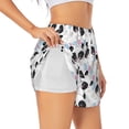 thumbnail image 1 of Hirioo Panda Bear1 for Women's Double Layer Athletic Shorts High-Performance Gym Shorts with Inner Pocket, Elastic Waistband-Large, 1 of 7