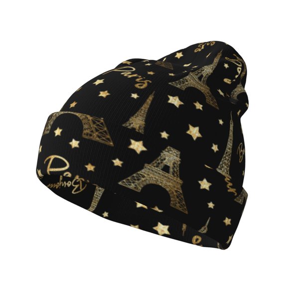 Hirioo Paris Romantic for Men's Knit Cuffed Beanie for Outdoor Activities Unisex