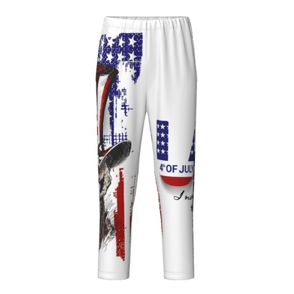 Hirioo Patriotic Skull Art for Teenagers' Pajama Pants Womens Lounge Pants with Pockets Pj Bottoms Pants for Men-Medium