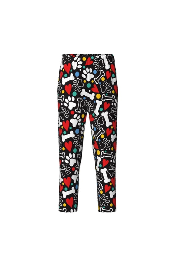 Paw And Bones for Teenagers' Pajama Pants Womens Lounge Pants with Pockets Pj Bottoms Pants for Men-Large
