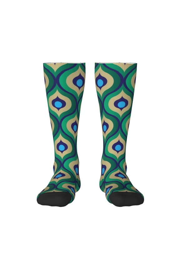 Peacock'S Tail for Adult Stockings Breathable Sock Non-Pilling,Contrasting Color Design