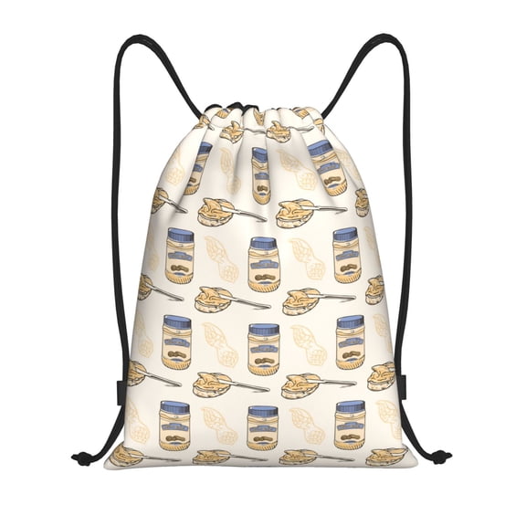 Hirioo Peanuts Print Drawstring Backpack Bag Sport Versatile Sports Backpack for Gym, Travel, Swimming, Beach