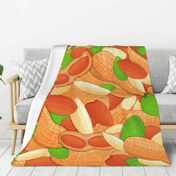 Hirioo Peanuts1 for Flannel Blanket, Cozy and Warm Throw for Bed or Couch ,Perfect for All Seasons-50"x40"