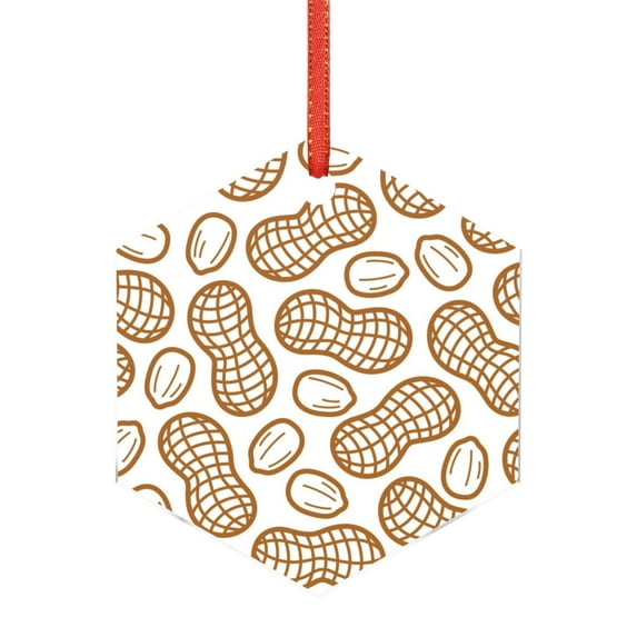 Hirioo Peanuts7 for Acrylic Christmas Pendant Hanging Christmas Tree Ornaments, Car, Home, Office Gift Decor-Hexagon