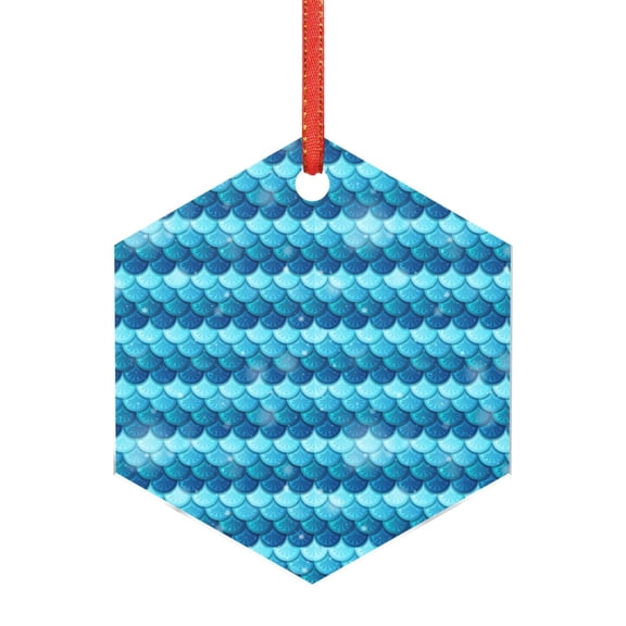 Hirioo Pearlescent Scales for Acrylic Christmas Pendant Hanging Christmas Tree Ornaments, Car, Home, Office Gift Decor-Hexagon