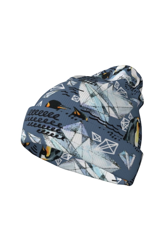 Penguin Arctic Adventure for Men's Knit Cuffed Beanie for Outdoor Activities Unisex