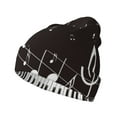 thumbnail image 1 of Hirioo Piano Keys With Musical Notes for Men's Knit Cuffed Beanie for Outdoor Activities Unisex, 1 of 6