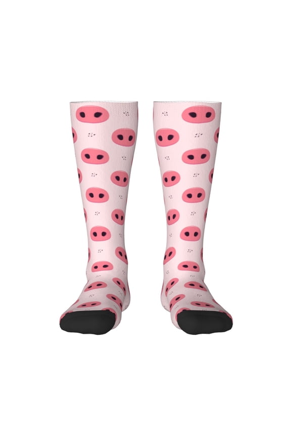 Pig Noses for Adult Stockings Breathable Sock Non-Pilling,Contrasting Color Design