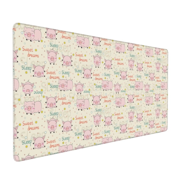Hirioo Pigs Sleep for Mouse Pad ,Anti-Slip Base, Durable Stitched Edges, Perfect for Gaming, Office, and Home Use,16x35.5in