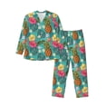 thumbnail image 1 of Hirioo Pineapple for Men's Pajama Sets 2 Piece Pjs Men's Long-Sleeved Pajama Set Button Down Sleepwear,S-XXL-Medium, 1 of 7